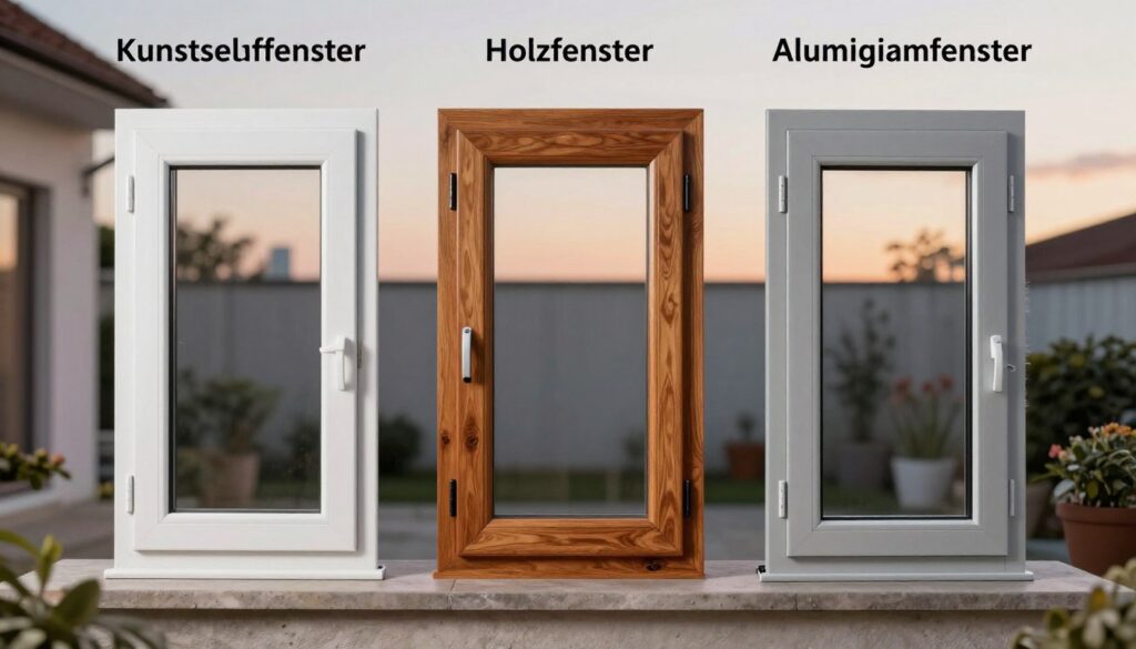 Kunststofffenster, Holzfenster und Aluminiumfenster im Vergleich