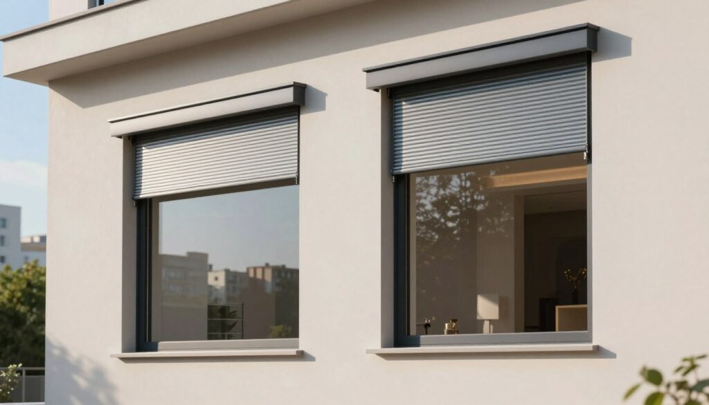moderne Fenster mit Rollläden