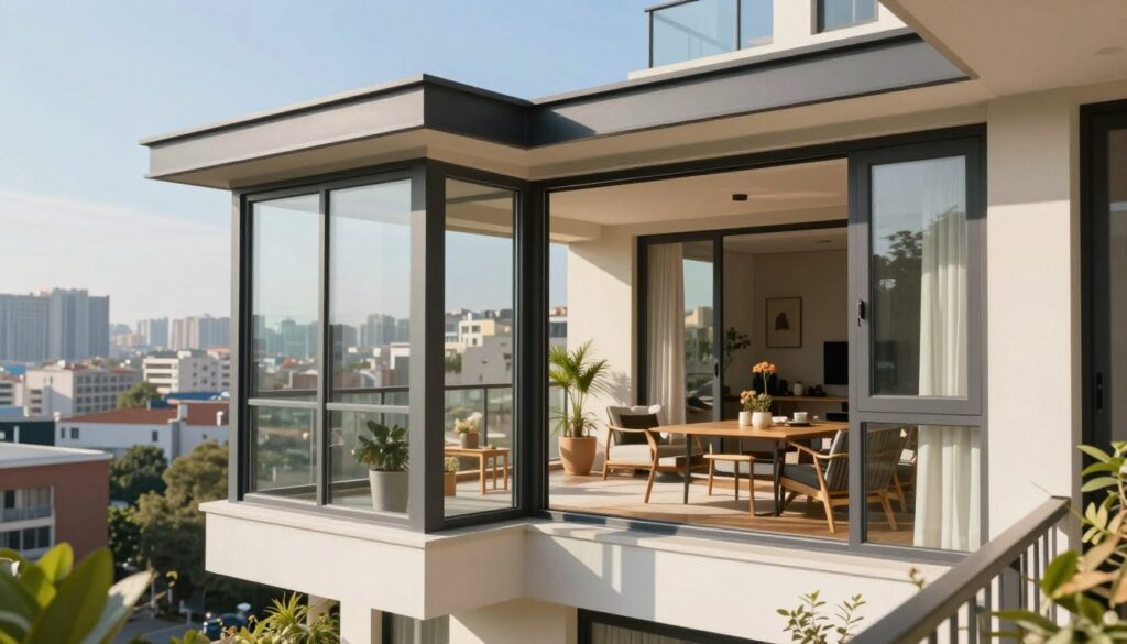 modernes Balkonfenster