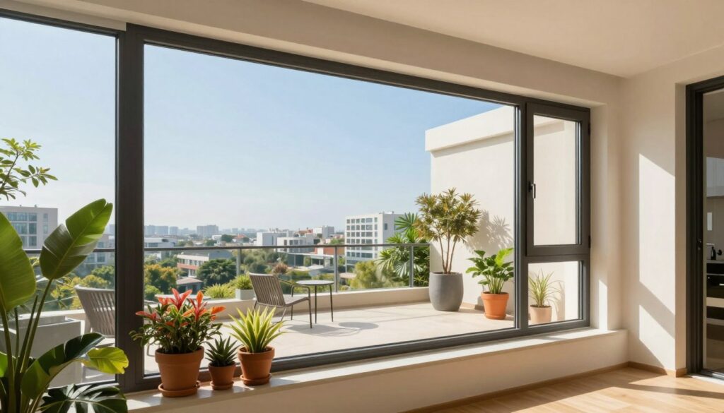 modernes Balkonfenster